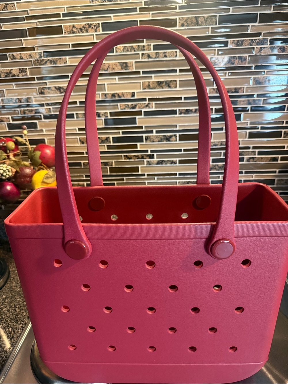 Pink Perforated Tote Bag - Stylish Everyday Carry